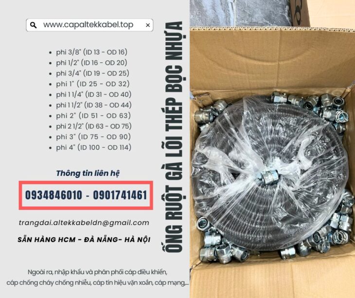 Ống ruột gà lõi thép D16,D20,D25,D32 Đà Nẵng, Hà Nội, Sài Gòn