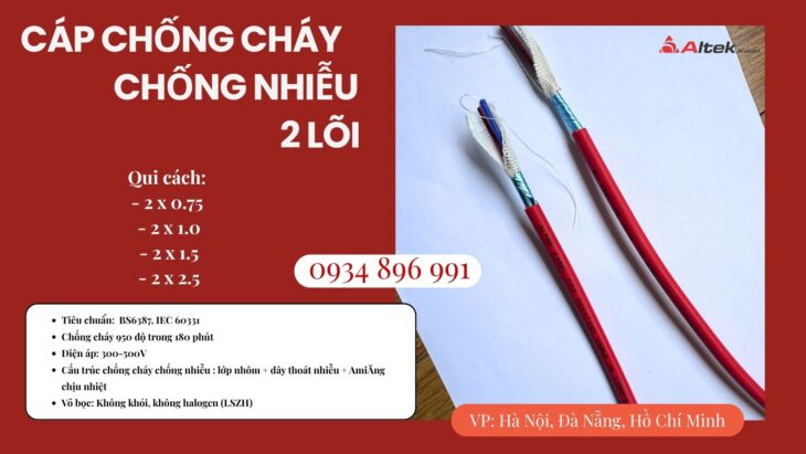 Cáp tín hiệu chống cháy 2 lõi Altek Kabel – Phân phối TP.HCM, Bình Dương, Đồng Nai