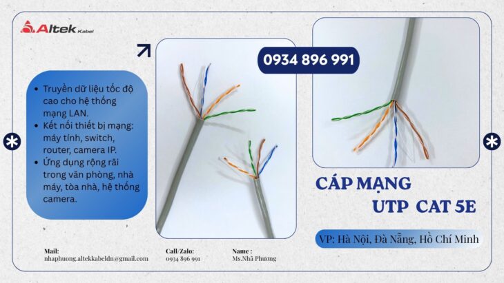 Cáp Mạng Văn Phòng Cat5e Altek Kabel – Sẵn Kho Cần Thơ, Long An, Bình Dương