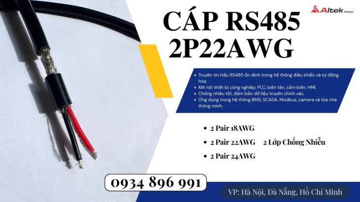 Cáp RS485 2 Pair 24AWG Altek Kabel Khánh Hòa – Gia Lai – Phú Yên | Chất Lượng Cao