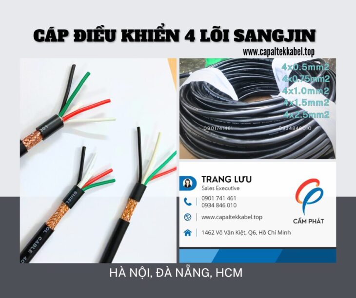 Cáp điều khiển Sangjin 4 lõi có sẵn Hồ Chí Minh, Vũng Tàu, Khánh Hòa