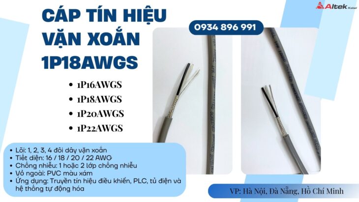 Dây Cáp Tín Hiệu 1 Pair 18 AWG Giá Tốt – Phân Phối Gia Lai, Đắk Lắk, Kon Tum