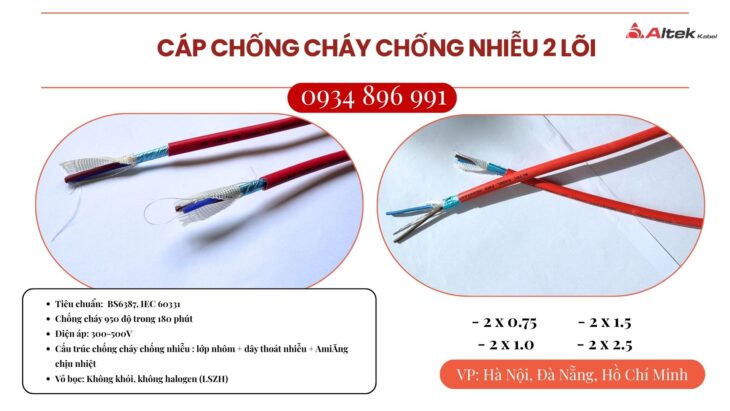 Cáp tín hiệu chống cháy 2 lõi Altek Kabel – Phân phối TP.HCM, Bình Dương, Đồng Nai
