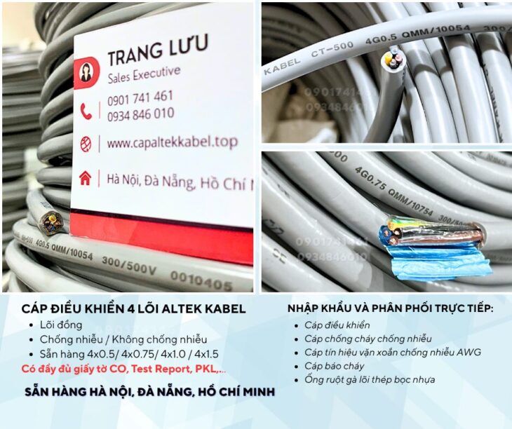 Cáp điều khiển 4 lõi chống nhiễu/ không chống nhiễu – Altek Kabel