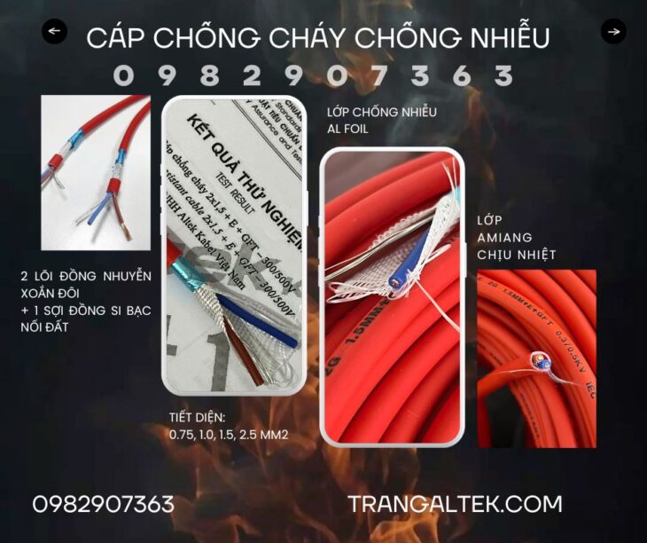Phân phối cáp chống cháy chống nhiễu 3 miền