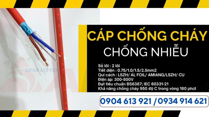 Dây cáp tín hiệu chống cháy chống nhiễu 2×1.5 – phân phối tại Đà Nẵng, Huế, Quảng TRị