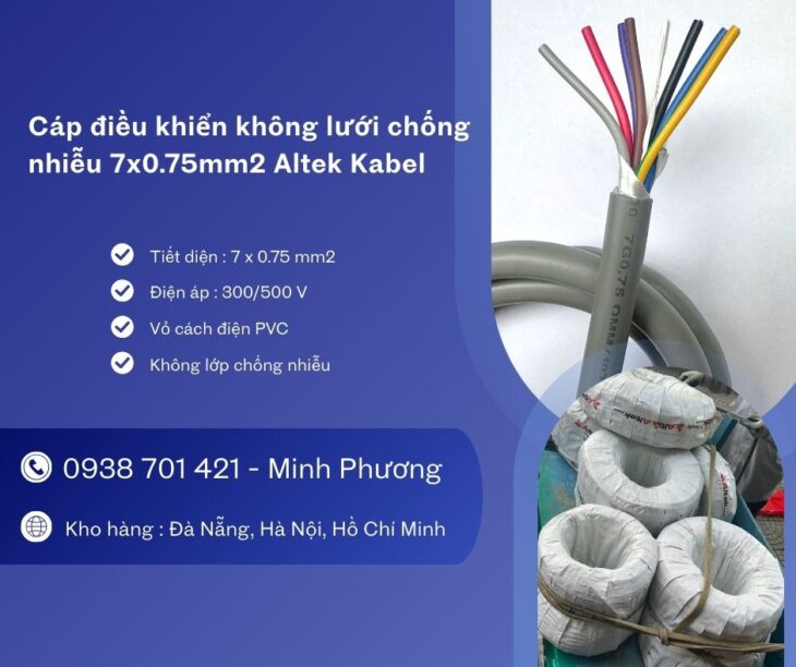 Cáp tín hiệu không lưới Altek Kabel 7×0.75mm2 kho tại Đà Nẵng, Hà Nội, Hồ Chí Minh