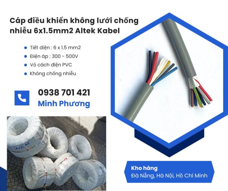 Cáp điều khiển không lưới chống nhiễu 6×1.5 Altek Kabel phân phối toàn quốc – Đà Nẵng