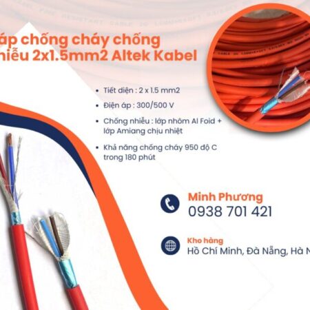 Dây chống cháy chống nhiễu 2×1.5mm2 Altek Kabel Bình Định, Quảng Ngãi, Quảng Trị Dây chống cháy chống nhiễu 2×1.5mm2 Altek Kabel Bình Định, Quảng Ngãi, Quảng Trị