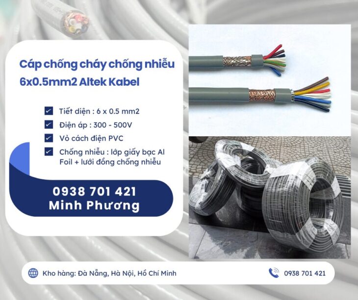 Cáp điều khiển chống nhiễu 6 lõi 0.5mm2 Altek Kabel sẵn kho, hỗ trợ giao toàn quốc