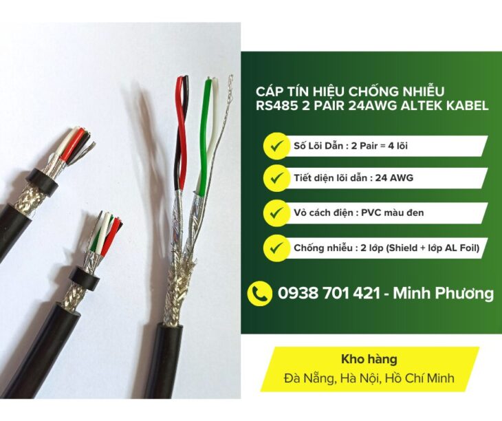 Cáp tín hiệu chống nhiễu rs485 2 pair 24awg Hà Nội, Quảng Trị, Hồ Chí Minh