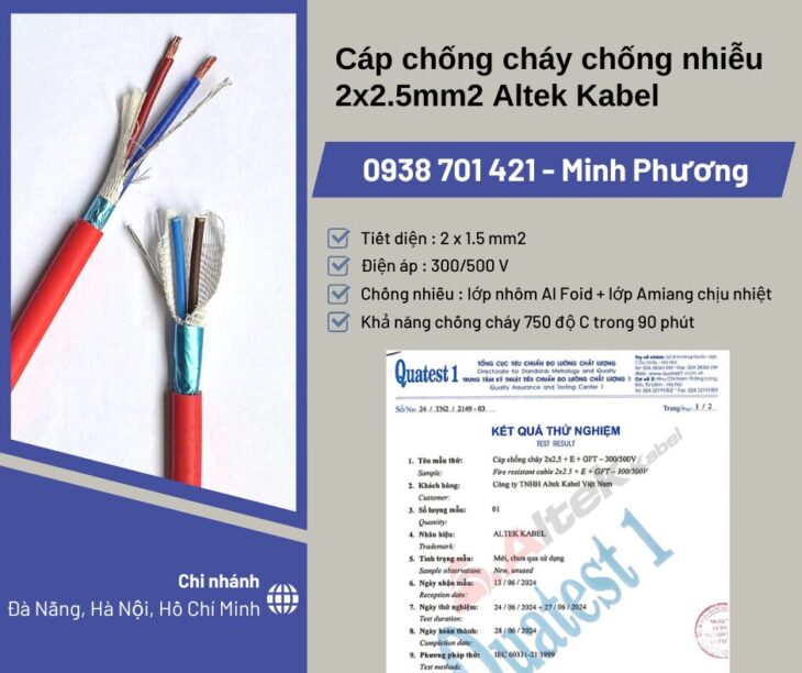 Cáp chống cháy chống nhiễu 2×2.5mm2 Altek Kabel – Giá tốt cho công trình điện