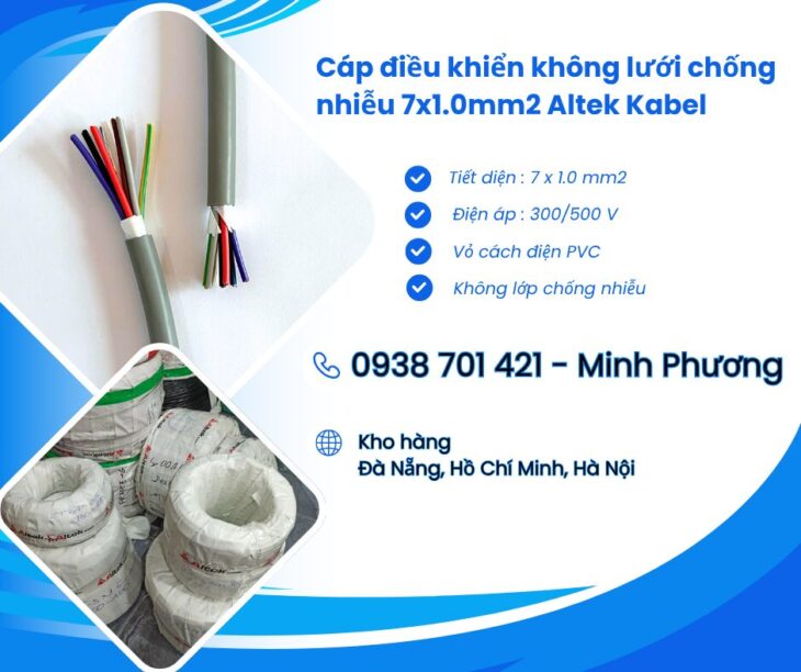 Cáp điều khiển không chống nhiễu 7×1.0mm² – Giải pháp tối ưu cho hệ thống điện công nghiệp