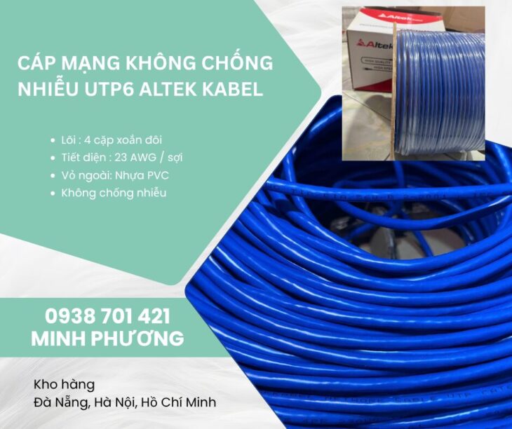 Cáp mạng không chống nhiễu UTP6 Altek Kabel – Gía tốt, hàng sẵn kho, giao toàn quốc
