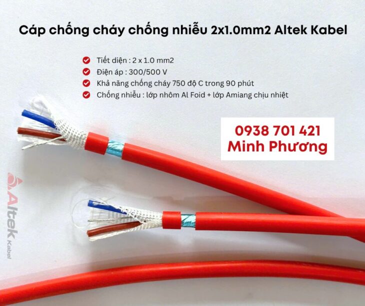 Cáp chống cháy chống nhiễu 2×1.0mm2 – Giải pháp an toàn cho mọi công trình