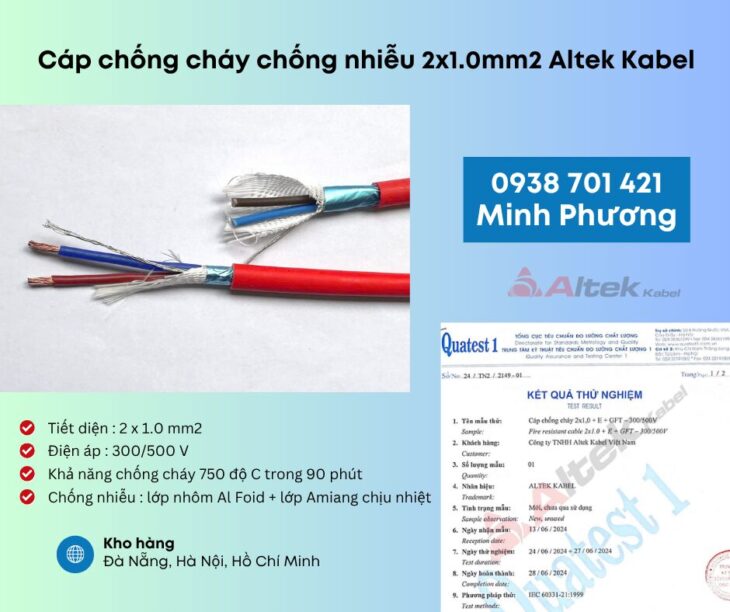Cáp chống cháy chống nhiễu 2×1.0mm2 – Giải pháp an toàn cho mọi công trình