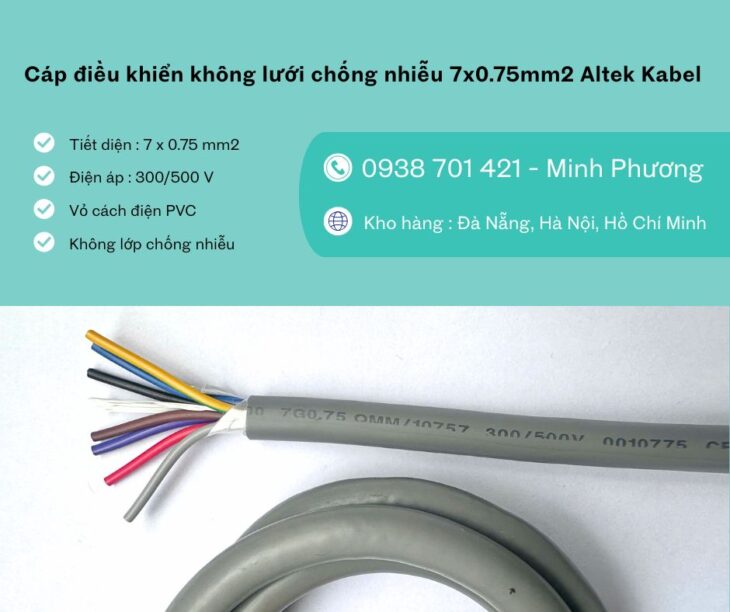 Cáp tín hiệu không lưới Altek Kabel 7×0.75mm2 kho tại Đà Nẵng, Hà Nội, Hồ Chí Minh