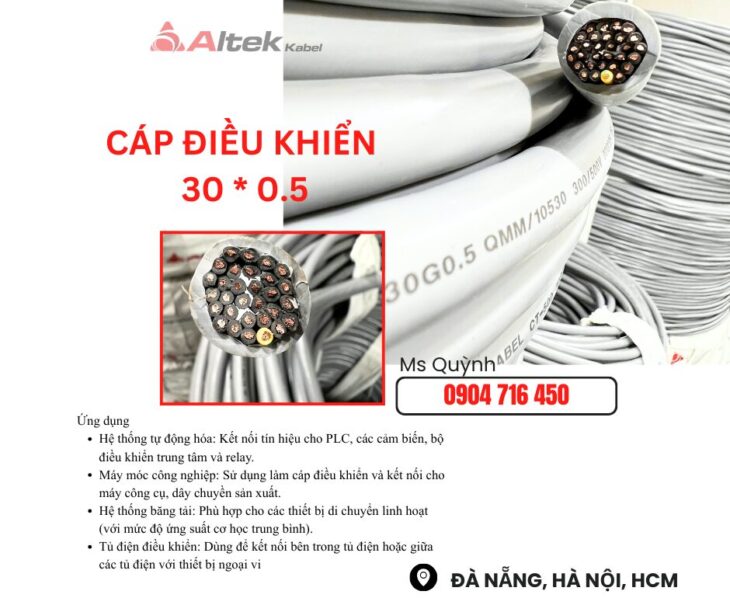 Cáp CVV 30×0.5 Altek Kabel Đà Nẵng, Hà Nội, Sài Gòn