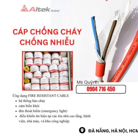 Cáp Chống Cháy,Báo Cháy 2×0.75, 2×1.0, 2×1.5, 2×2.5 Altek Kabel Huế, Bình Định, Quy Nhơn, Nha Tra