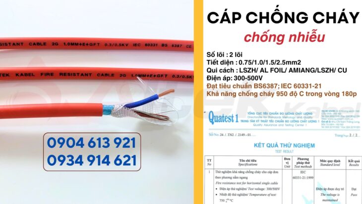Dây tín hiệu chống cháy chống nhiễu 2×1.0mm2/2×1.5mm2 Altek Kabel