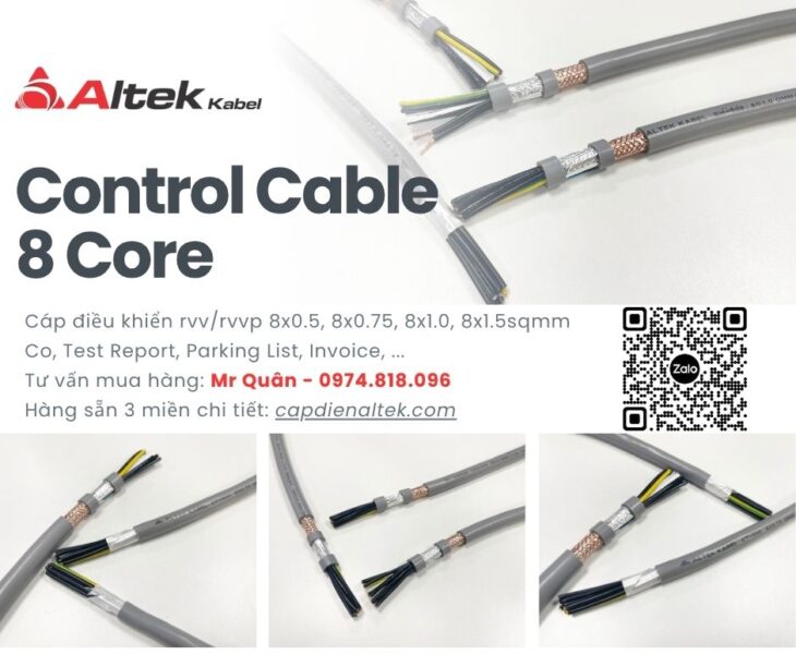 Tiêu điểm: Cáp tín hiệu điều khiển 8 lõi Rvv, Rvvp