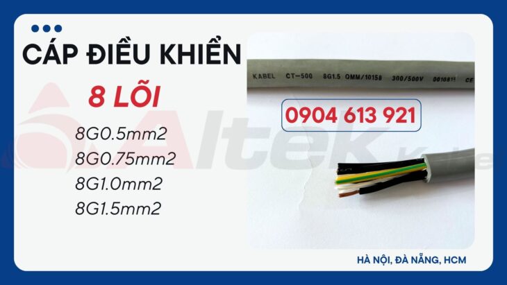 Cáp điều khiển 8×0.5/8×0.75/8×1.0/8×1.5 Altek Kabel – phân phối Đà Nẵng