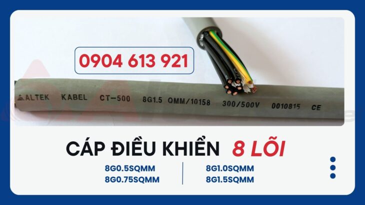 Cáp điều khiển 8×0.5/8×0.75/8×1.0/8×1.5 Altek Kabel – phân phối Đà Nẵng