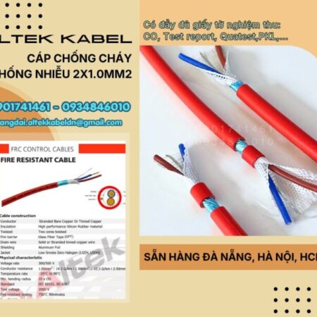 Cáp báo cháy 2×1.0mm2 chống cháy Altek Kabel – Đà Nẵng, Huế, Quảng Nam