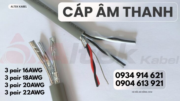 Cáp điều khiển âm thanh chống nhiễu 1 pair 16/18/20/22AWG Altek Kabel