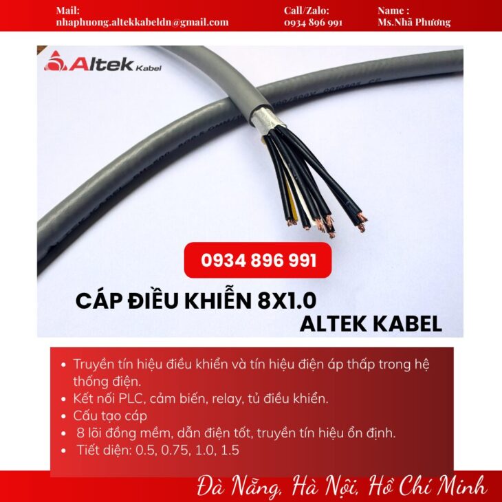 Cáp Điều Khiển 8 Lõi Giá Tốt Tại Đà Nẵng, Hà Nội, Hồ Chí Minh