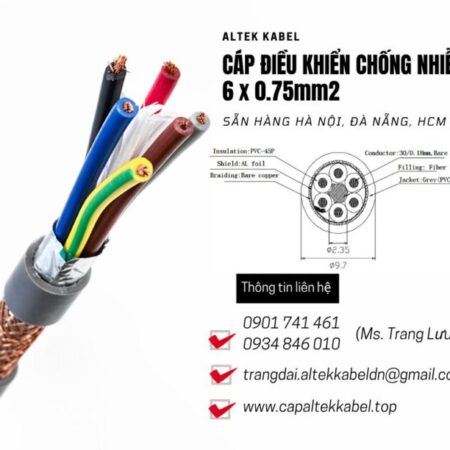 Cáp điều khiển Altek Kabel 6×0.75 chống nhiễu sẵn Hà Nội, Hưng Yên, Bắc Ninh