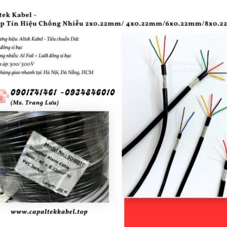 Cáp tín hiệu chống nhiễu 2×0.22/4×0.22/6×0.22/8×0.22 – Shield Alarm Cable