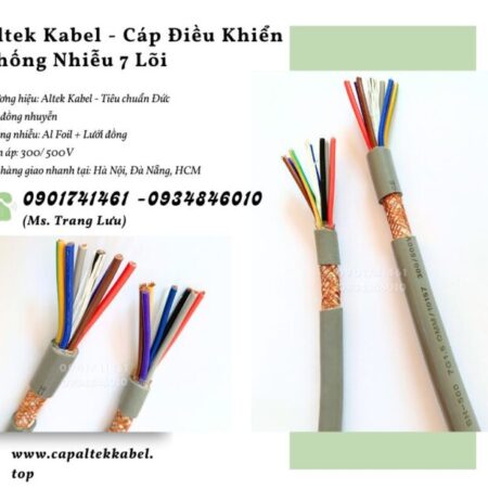 Cáp điện, cáp điều khiển chống nhiễu 7×0.5, 7×0.75, 7×1.0, 7×1.5