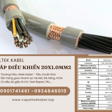 Cáp điều khiển chống nhiễu 20×1.0 Hà Nội, Đà Nẵng, Sài Gòn Altek Kabel chính hãng