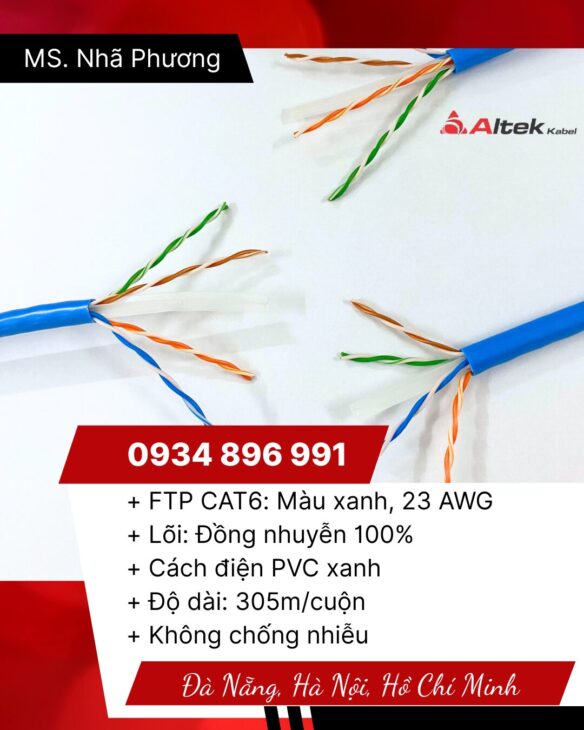Đại Lý Cáp LAN Cat6 Altek Kabel Tại Thanh Hóa, Nghệ An, Hà Tĩnh – Hàng Sẵn Kho