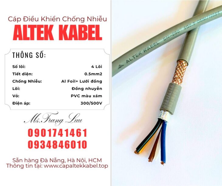 Cáp 4×0.5 chống nhiễu Altek Kabel sẵn Bắc Ninh, Bắc Giang, Hưng Yên, Thanh Hóa