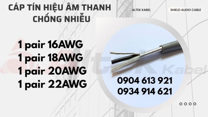 Cáp điều khiển âm thanh chống nhiễu 1 pair 16/18/20/22AWG Altek Kabel