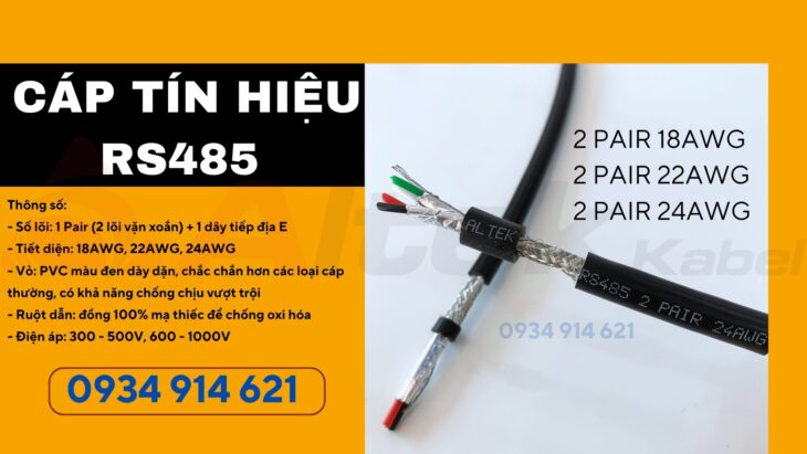 Cáp tín hiệu RS485 chống nhiễu 1 PAIR 22AWG Altek Kabel – sẵn kho Đà Nẵng
