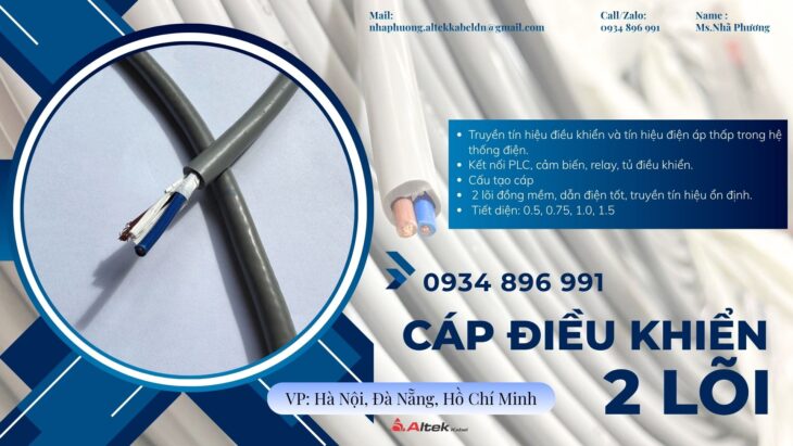 Mua Cáp Điều Khiển 2 Lõi Chính Hãng Tại Huế, Quảng Bình, Đà Nẵng – Báo Giá Ngay