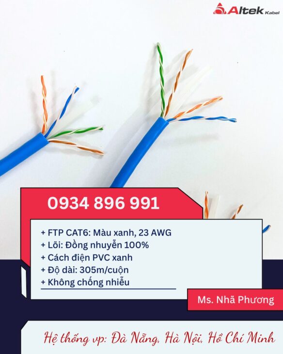 Đại Lý Cáp LAN Cat6 Altek Kabel Tại Thanh Hóa, Nghệ An, Hà Tĩnh – Hàng Sẵn Kho