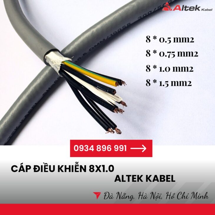 Cáp Điều Khiển 8 Lõi Giá Tốt Tại Đà Nẵng, Hà Nội, Hồ Chí Minh