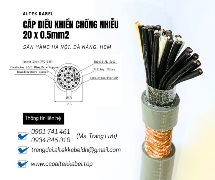 Cáp tín hiệu báo cháy chống nhiễu 20×0.5 Altek Kabel sẵn Hà Nội, Đà Nẵng, Sài Gòn