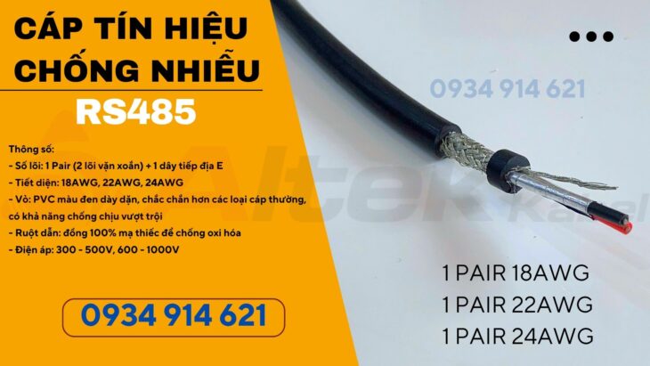 Cáp tín hiệu RS485 chống nhiễu 1 PAIR 22AWG Altek Kabel – sẵn kho Đà Nẵng