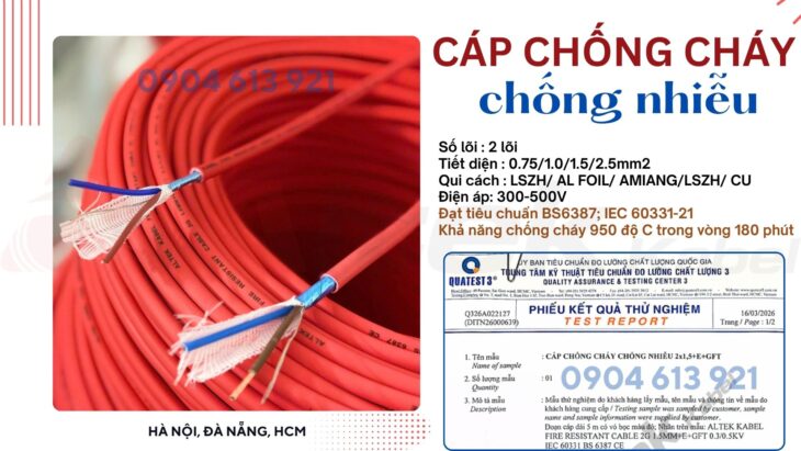 Cáp tín hiệu chống nhiễu 2×1.0mm Altek Kabel – phân phối Đà Nẵng, Huế, Quảng Nam