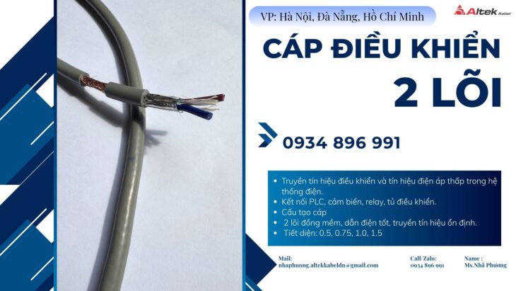 Mua Cáp Điều Khiển 2 Lõi Chính Hãng Tại Huế, Quảng Bình, Đà Nẵng – Báo Giá Ngay