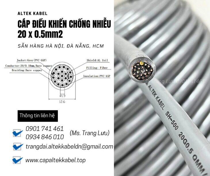 Cáp tín hiệu báo cháy chống nhiễu 20×0.5 Altek Kabel sẵn Hà Nội, Đà Nẵng, Sài Gòn