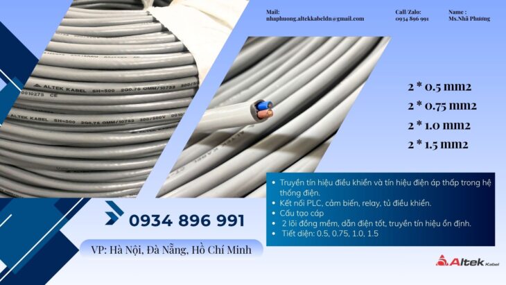 Mua Cáp Điều Khiển 2 Lõi Chính Hãng Tại Huế, Quảng Bình, Đà Nẵng – Báo Giá Ngay