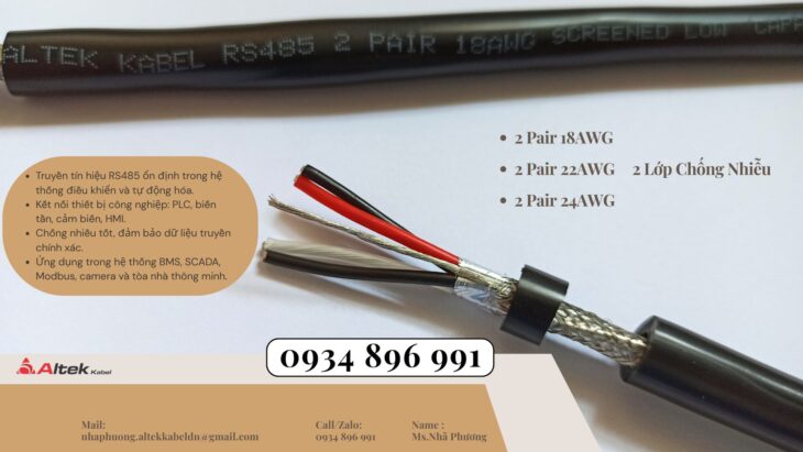 Cáp Điều Khiển Chống Nhiễu 2 Lõi Tại Hà Nội, Đà Nẵng, TP.HCM – Giá Kho Toàn Quốc