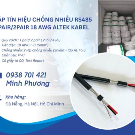 Cáp tín hiệu RS485 1 Pair/ 2 Pair 18AWG chống nhiễu – Giá tốt, sẵn kho Đà Nẵng Cáp tín hiệu RS485 1 Pair/ 2 Pair 18AWG chống nhiễu – Giá tốt, sẵn kho Đà Nẵng