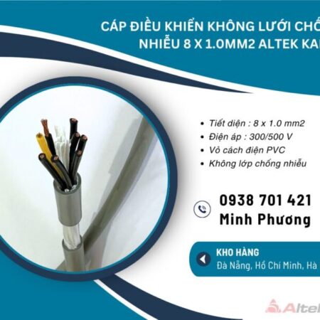 Cáp điều khiển không lưới chống nhiễu 8×1.0mm² – Dây điều khiển 8 lõi 1.0 chất lượng